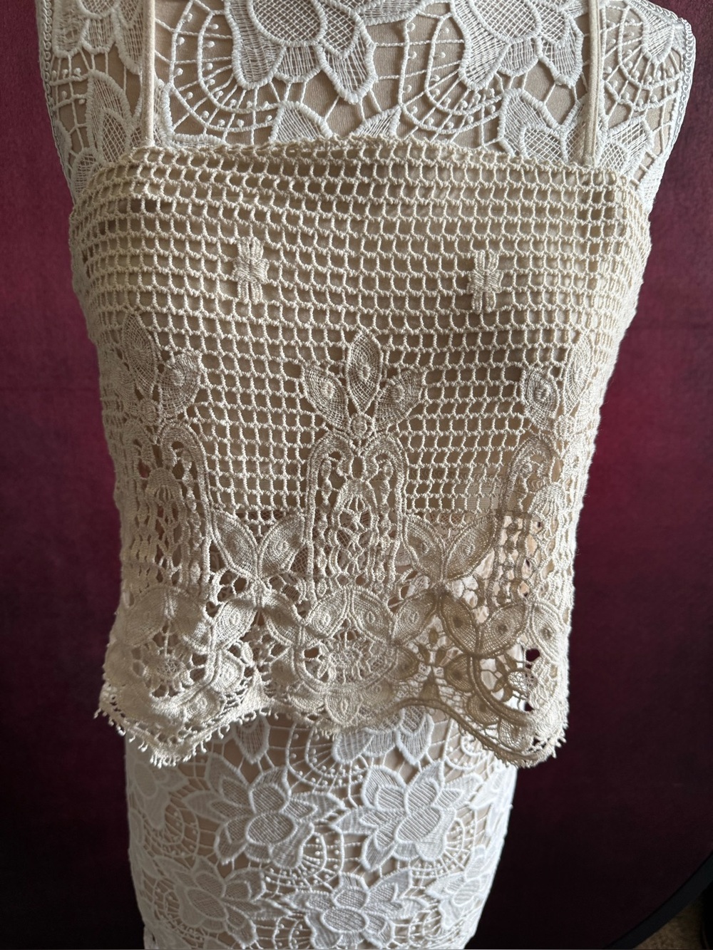 Express crochet top in cream